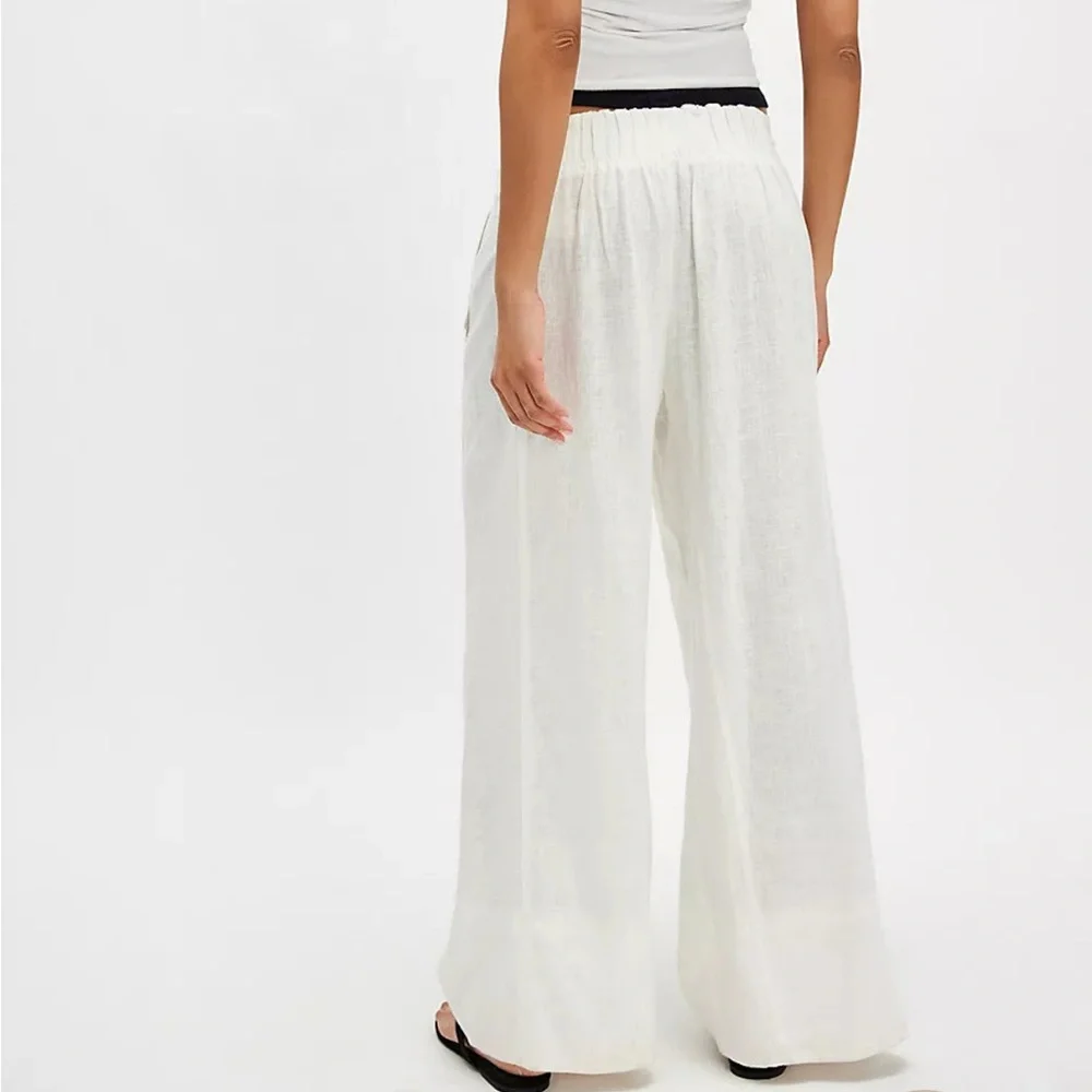 Free People Days End Linen Pants - white - Picture 2 of 4